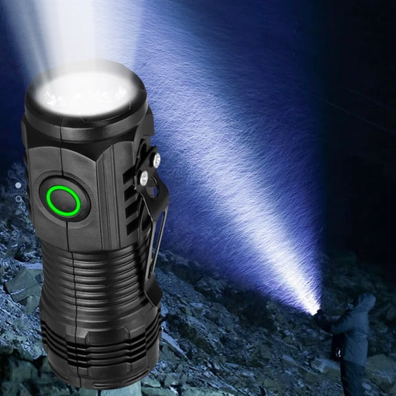 karymi Powerful High Intensity LED Mini Flashlight with 14500 Lux Brightness and 170 Minutes Runtime Rechargeable Lithium Battery for Outdoor Camping and Emergency Use Holiday Gifts