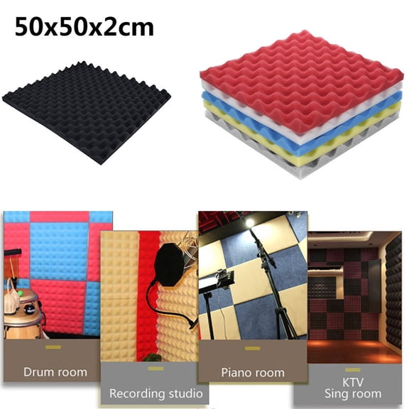 karymi Professional Acoustic Foam Panels Soundproof Absorption Sponge 19.69×19.69×0.79 in for KTV Studio Home Theater Recording Studio Noise Reduction Echo Control Home Decor
