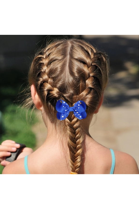 Red White Blue Patriotic Hair Scrunchy 3.1x2 Inch Soft Fabric Ponytail Holder with Star and Stripe Print for 4th of July Independence Day Women Girls Party Accessories 4th of July Accessories