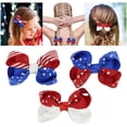 thumbnail image 1 of karymi Red White Blue Patriotic Hair Scrunchy 3.1x2 Inch Soft Fabric Ponytail Holder with Star and Stripe Print for 4th of July Independence Day Women Girls Party Accessories 4th of July Accessories, 1 of 7