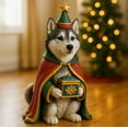 thumbnail image 1 of karymi Resin Birth Dog Statue Cute Puppy Home Decoration Hand-Painted Figurine for Living Room Desk Bedroom Shelf Healing Home Ornament Christmas Outdoor Decorations Living Room Decor, 1 of 2