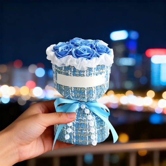 karymi Rose Simulation Flowers Mini Bouquet Valentines Day Gift to Send Girlfriend Birthday Wedding Companions Gift Gifts for Women Holiday Gifts Family Gifts