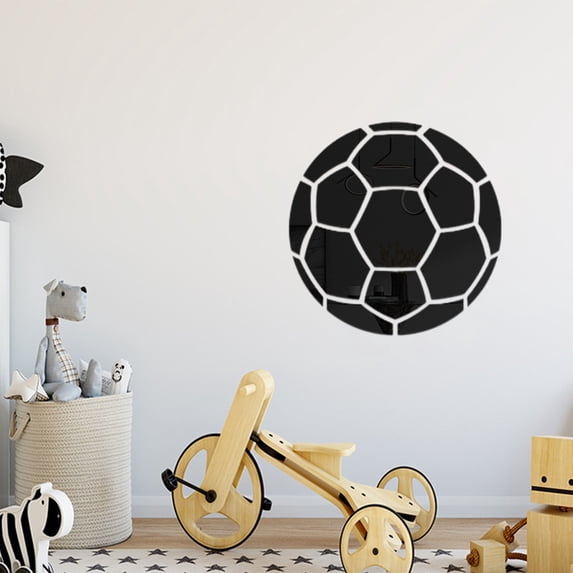 karymi Set of 16 Mirrored Acrylic Soccer Ball Wall Decoration Stickers, 11.81 Inch Each, Sports Themed Self Adhesive Removable Decals for Room Living Room Bedroom Game Room Decor Home Decor