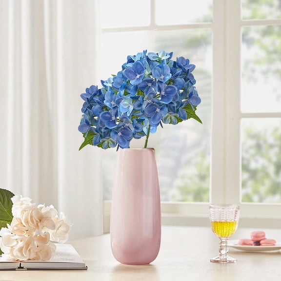 karymi Simulation Hydrangea with 54 Petals Silk Flower Singles Stems Fake Flower for Wedding Home Decoration DIY Material Field Oil Painting Style Living Room Decor Valentines Day Gifts for Him