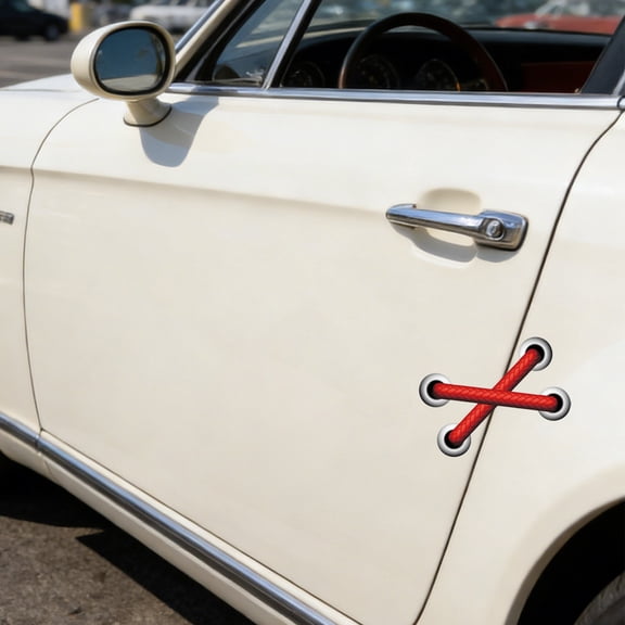 karymi Simulation Shoelaces Stitches Graphic Waterproof Sticker Decal 3.14x1.96in for Notebook Car Laptop Window Decoration Removable Durable PVC Cover Scratch Red Birthday Gifts Holiday Gifts