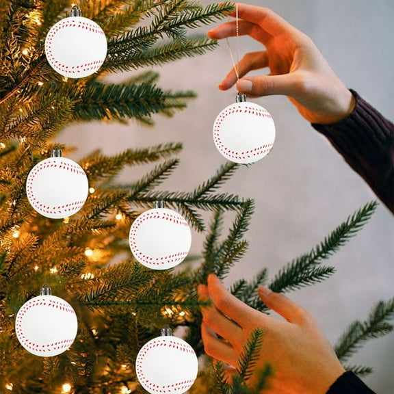 karymi Soccer Basketball Christmas Tree Hanging Balls Combination Set Colorful Mirror Balls Decoration Party Props Balls Christmas Party Supplies Tailgating Tailgating The Big Save