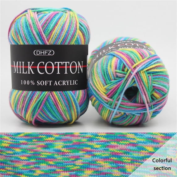 karymi Soft Milk Cotton Wool Yarn Skein for Hand Knitting Crochet DIY Crafts Colorful Acrylic Thread for Scarves Hats Sweaters Beginners Multipack Birthday Gifts