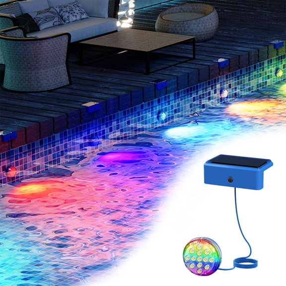 karymi Solar Pool Light Underwater LED Light Waterproof Round Pool Pathways Lamp for Garden Swimming Pool Pond Yard Decoration Outdoor Waterproof Light 10ml of Glue Mens Gifts