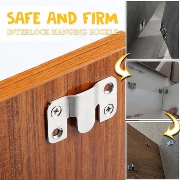 karymi Stainless Steel Mount Bracket Heavy Duty Photo Frame Hook Furniture Connector for Hanging Headboards Large Picture Display Wall Mount Hardware Room Decor Gifts for Men House Decor
