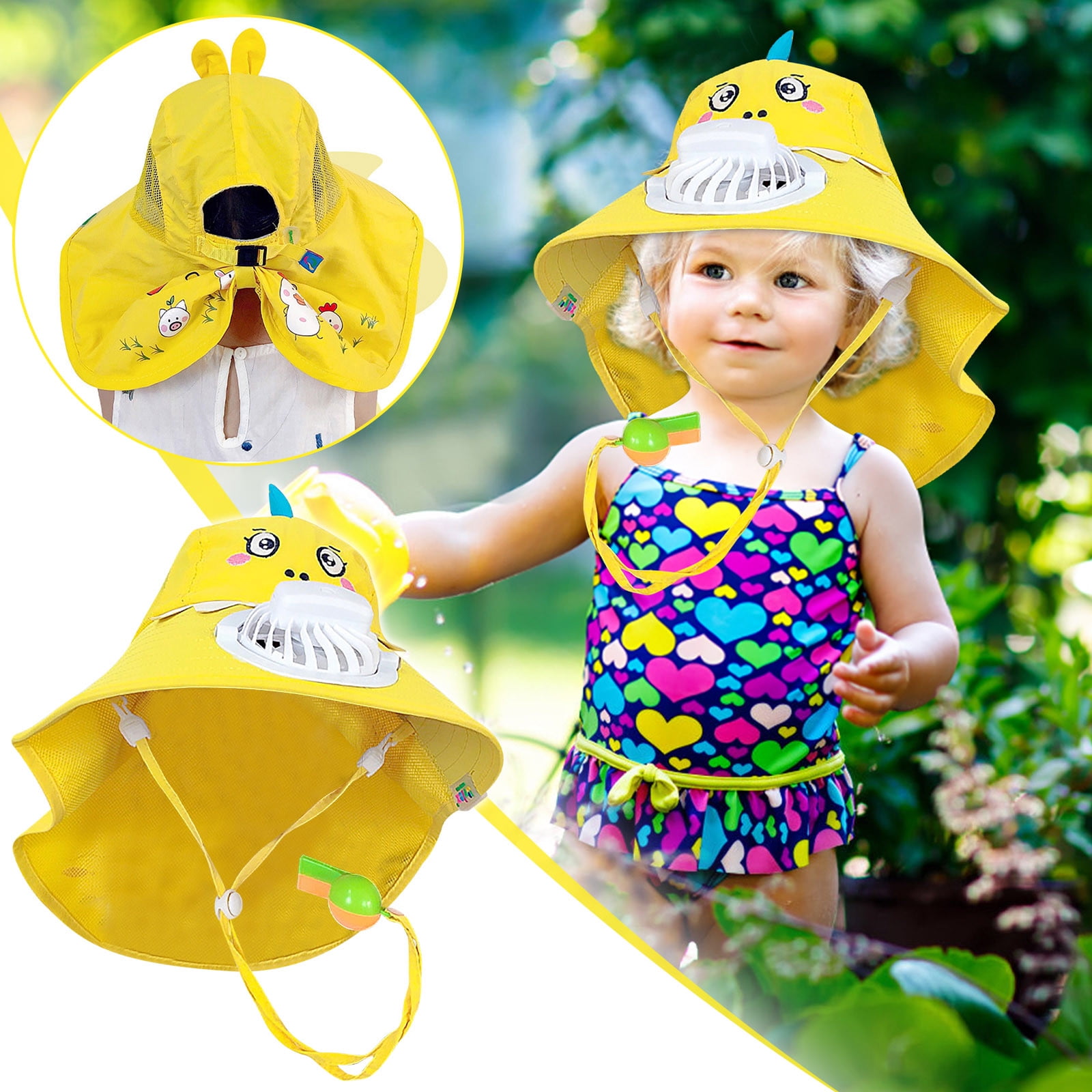 karymi Summer Sun Visor Hat USB Charging Big Eaves Outdoor Summer with