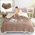 thumbnail image 1 of karymi Taffeta Fleece Double Layer Blanket Soft Lambswool Thickened 59.06x39.37in Office Nap Throw for Couch Bed Home Warm Gifts for Men Mens Gifts Porch Decor, 1 of 6