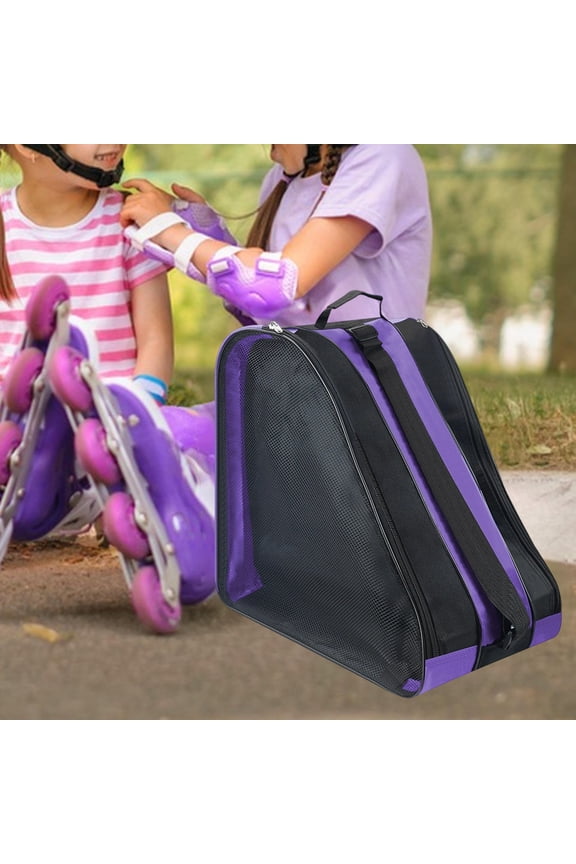 Thickened Roller Skates Storage Backpack with Adjustable Shoulder Strap for Kids Ice Skating Shoes Helmet Protective Gear Carrying Large Capacity up to 60% off up to 70% off