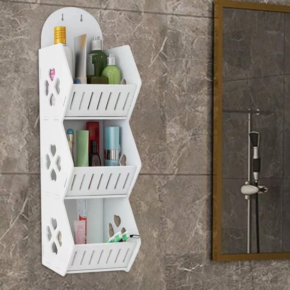karymi Three Layer Wall Mounted Bathroom Storage Rack Is Suitable for Living Room Bedroom Bathroom Shower Room Storage to Save Bathroom/laundry Room Space Holiday Gifts Bedroom Decor