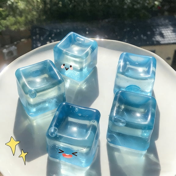 karymi Translucent Soft Stretchy Cube Squeeze Stress Relief Sensory Fidget Ball for Adults, Decompression Ball, Unique Easter Basket Stuffers Office Desk Accessories House Decor