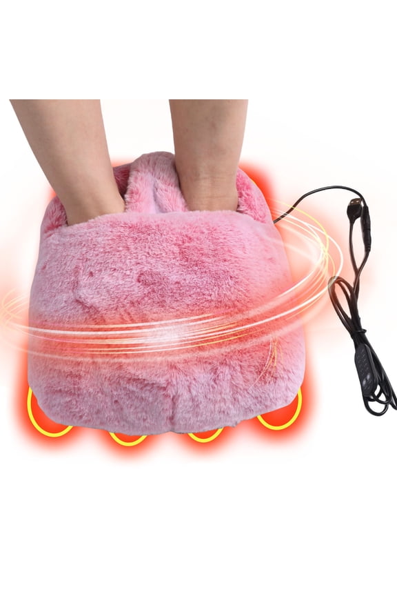 USB Removable Foot Warmer 12.6x10.6 Inch Washable Heating Slipper Pink Gray Portable Comfort For Office Home Winter Use Christmas Outdoor Decorations Holiday Gifts Womens Gifts for Christmas