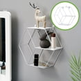 thumbnail image 1 of karymi Wall Mounted Floating Shelves, Iron Hexagonal Storage Rack Shelf with Multiple Compartments for Living Room Bedroom Decor Plants 9.8x5.7x3.9in Mens Gifts Room Decor, 1 of 6