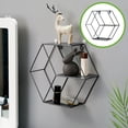 thumbnail image 1 of karymi Wall Mounted Floating Shelves, Iron Hexagonal Storage Rack Shelf with Multiple Compartments for Living Room Bedroom Decor Plants 9.8x5.7x3.9in Room Decor Womens Gifts, 1 of 6
