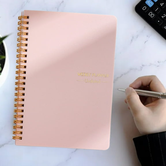 karymi Weekly Planner with Lines for Diary Notes and Daily Planning Solid Hardcover Elegant Self Filling Schedule A5 Planner Coil Notebook Living Room Decor Living Room Decor House Decor