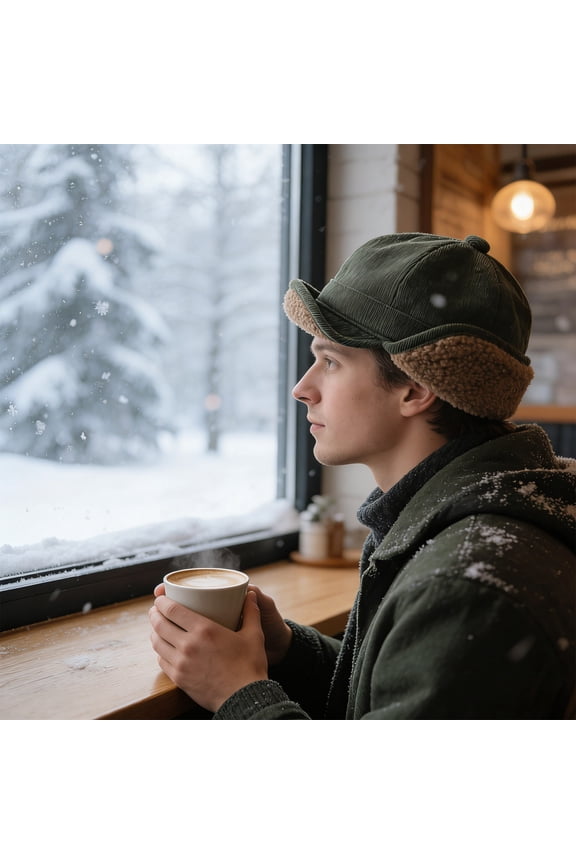 Winter Warm Ear Flap Hat Thermal Beanie for Cold Weather Head Circumference 56-58cm 22.05-22.83in Outdoor Ski Skating Commuting Gift Ideas Birthday Gifts Mens Gifts