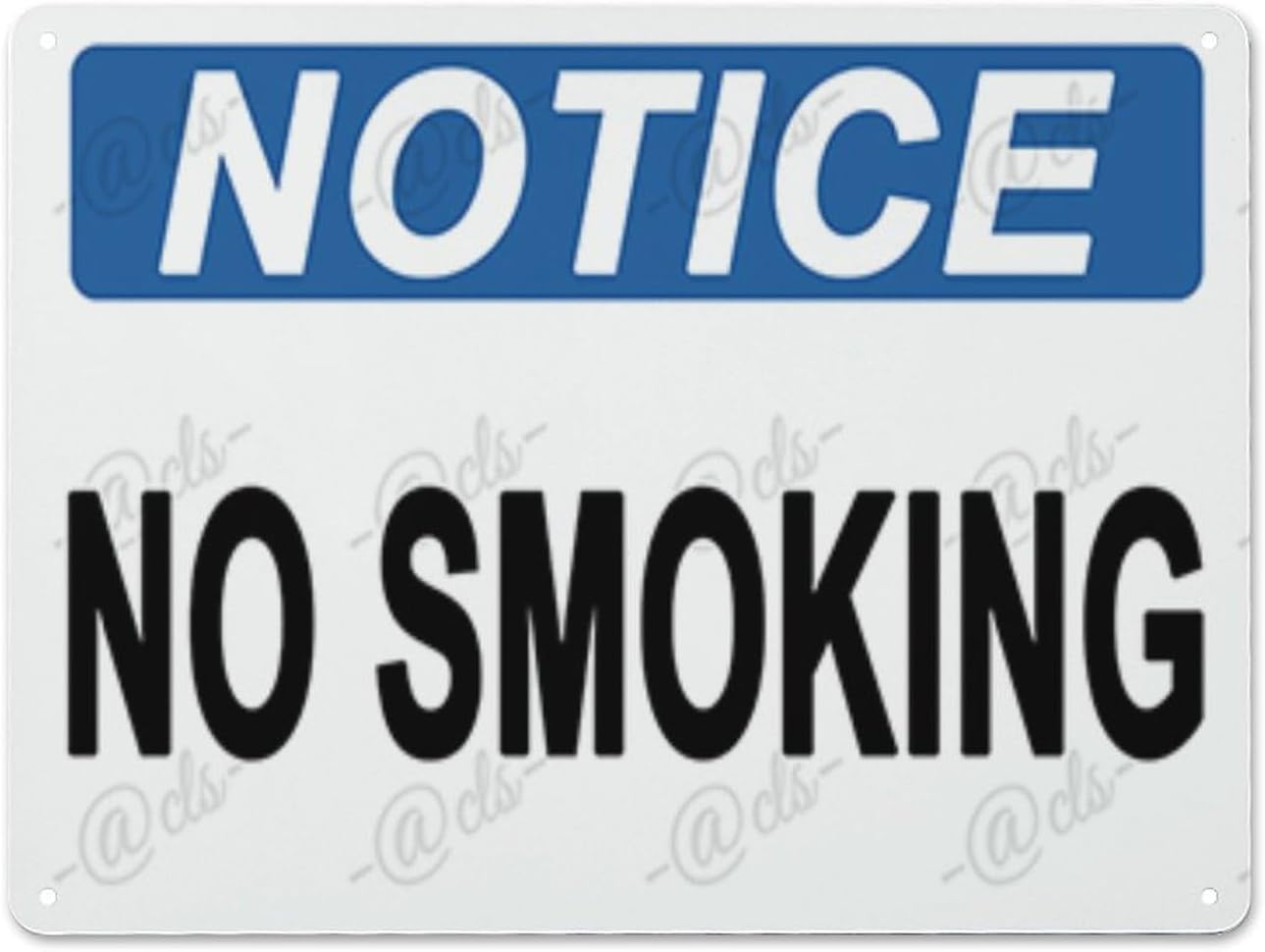 kasbes Metal Hanging Plate Horizontal NO SMOKING, Waterproof, Fade and ...