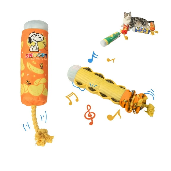 kashima® X Peanuts™ Potato Chip Toy, Interactive Cat Toys, Catnip Crinkle Sound, Interactive Kitten Kicker, Exercise Toys for Indoor Cats (Orange)