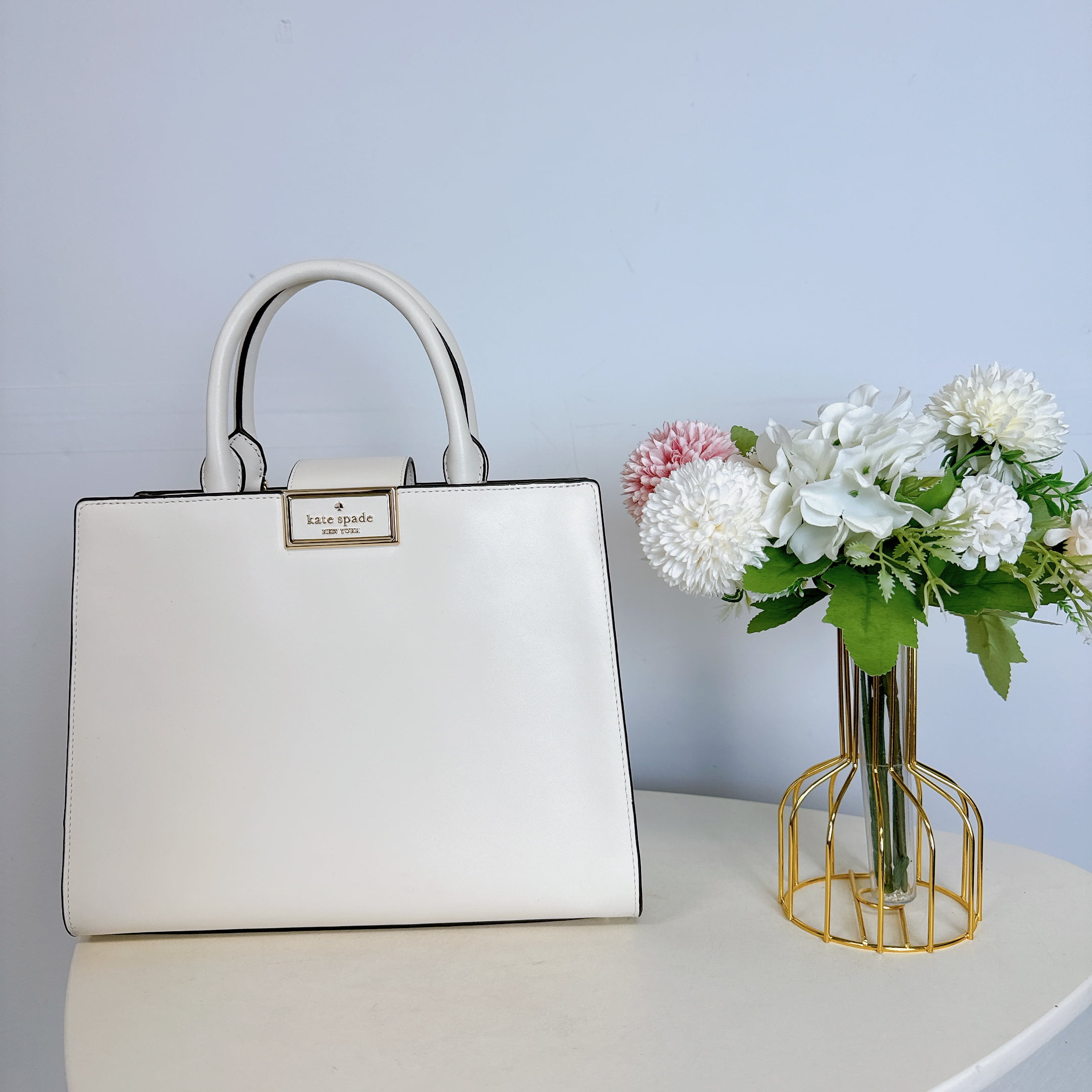 kate spade KB707 Plain Leather Outlet Handbags IN Meringue Walmart