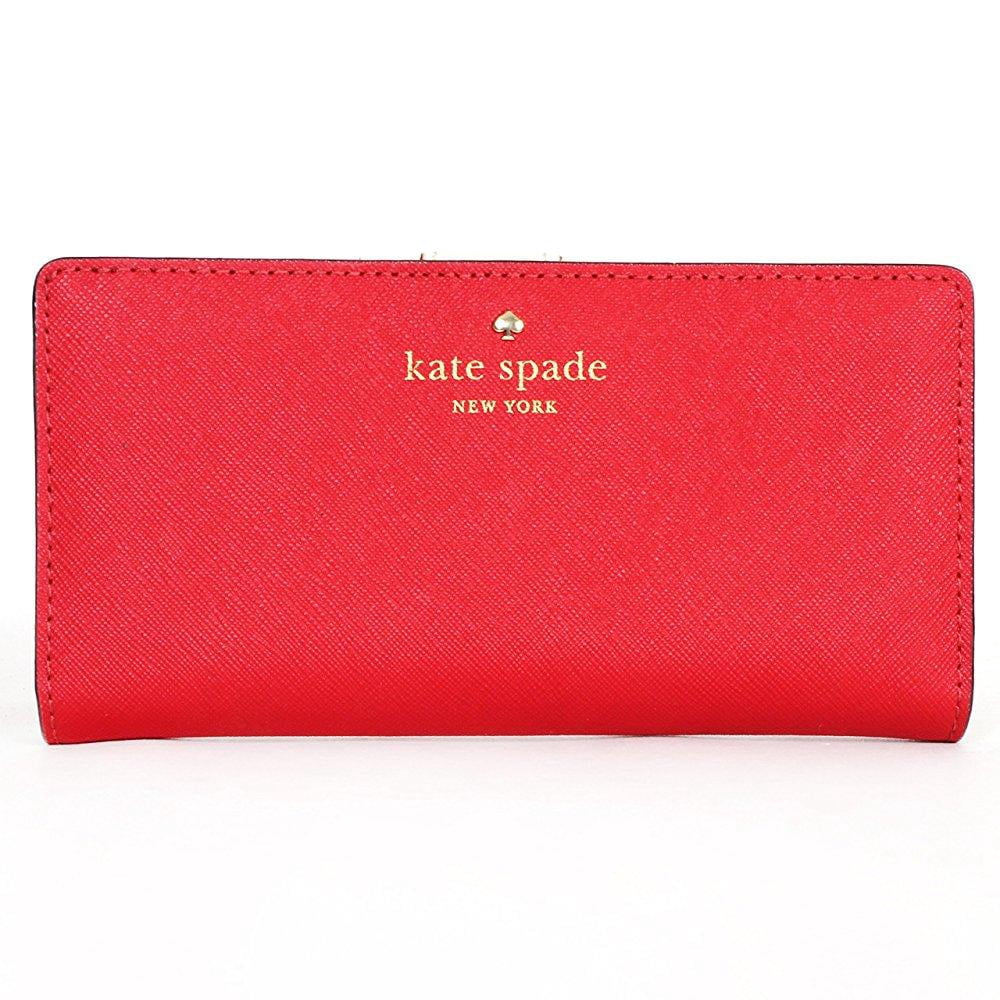 kate spade leather mikas pond stacy wallet red