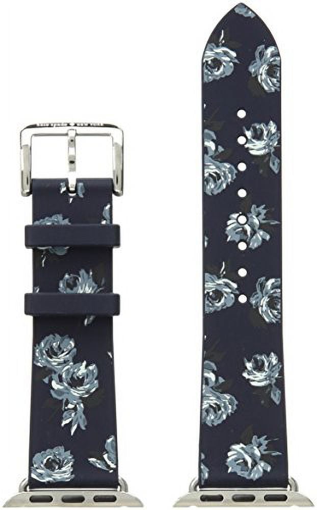 kate spade new york 38mm Apple Watch Band, Blue Floral Silicone, KSS007