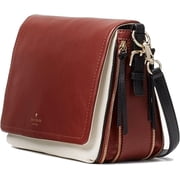 Kate Spade New York Cobble Hill Mayra Pebbled Leather Messenger Crossbody Bag, Black/Port Brown/Cement