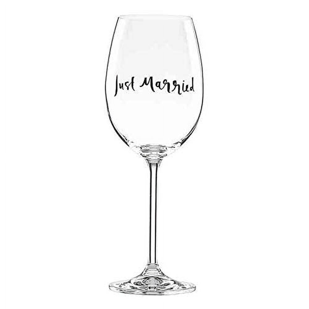 kate spade new york"Just Married" Wine Glass