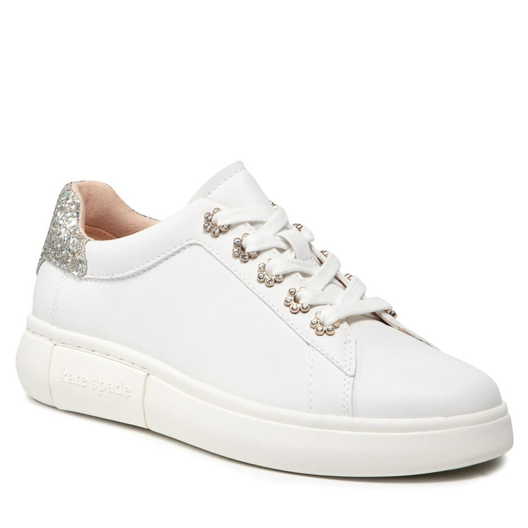 kate spade new york Lift Sneakers Optic WhiteSilver Gold 9.5M Walmart