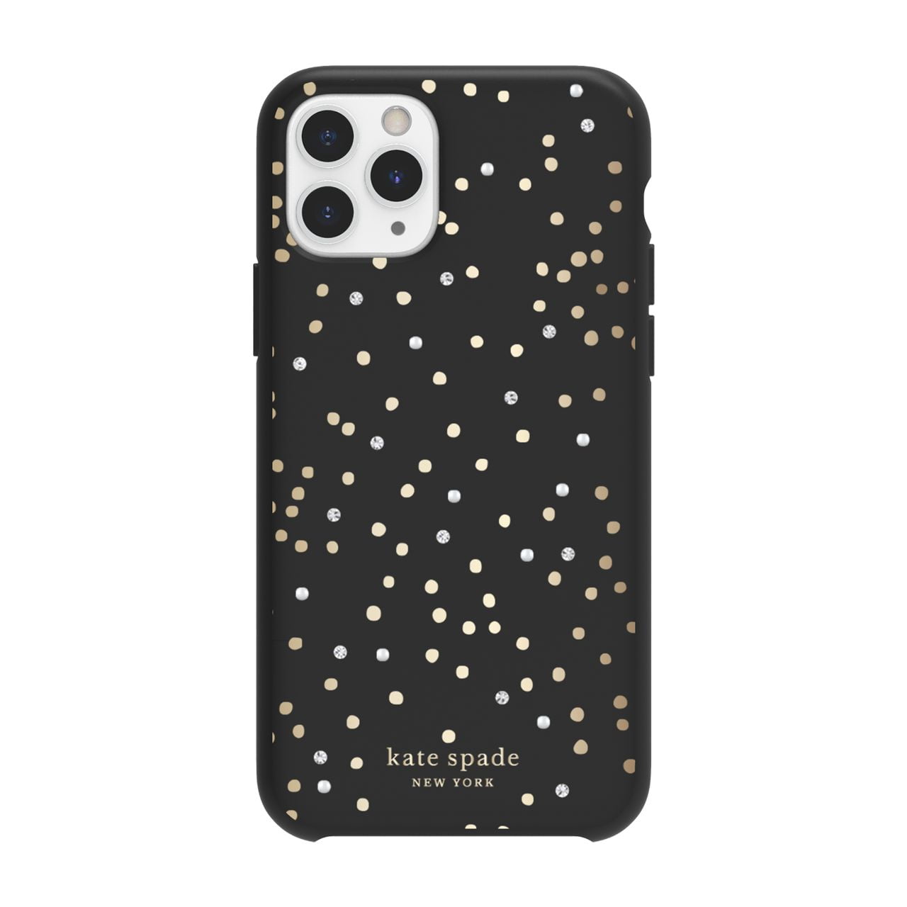Kate Spade New York iPhone 11 Pro Protective Hardshell Case, Soft Touch  Disco Dots Black/Gold/Crystal Gems/Pearls - Walmart.com, image size:1280x1280