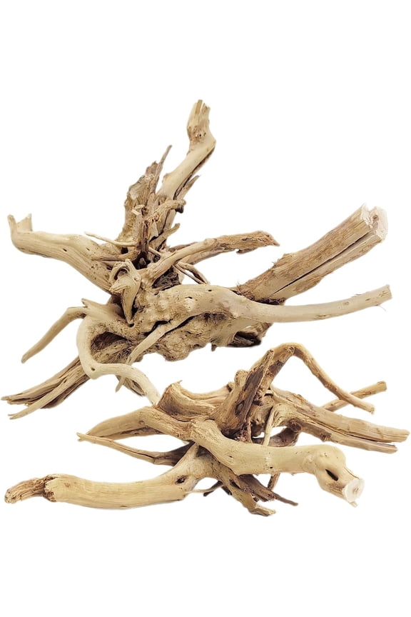 Aquarium Driftwood, 7-11" Spider Wood Sinkable Driftwood for Fish Tank Decorations Natural Branches for Reptile, Assorted Spider Wood Branch Pack of 2