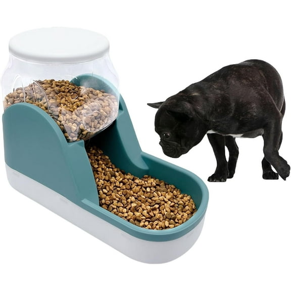 kathson Automatic Dog Food Feeder Gravity Cat Food Dispenser Large Capacity Pet Self Feeding Station Bowl Dish for Small and Medium Dogs Cats，1 Gallon，Blue