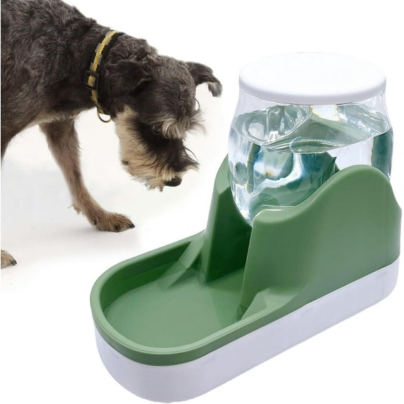 kathson Automatic Dog Water Dispenser 1 Gallon Gravity Cat Water Dispenser Dogs Water Station Bowl Large Capacity Feeder Waterer Pet Drinking Fountain Green