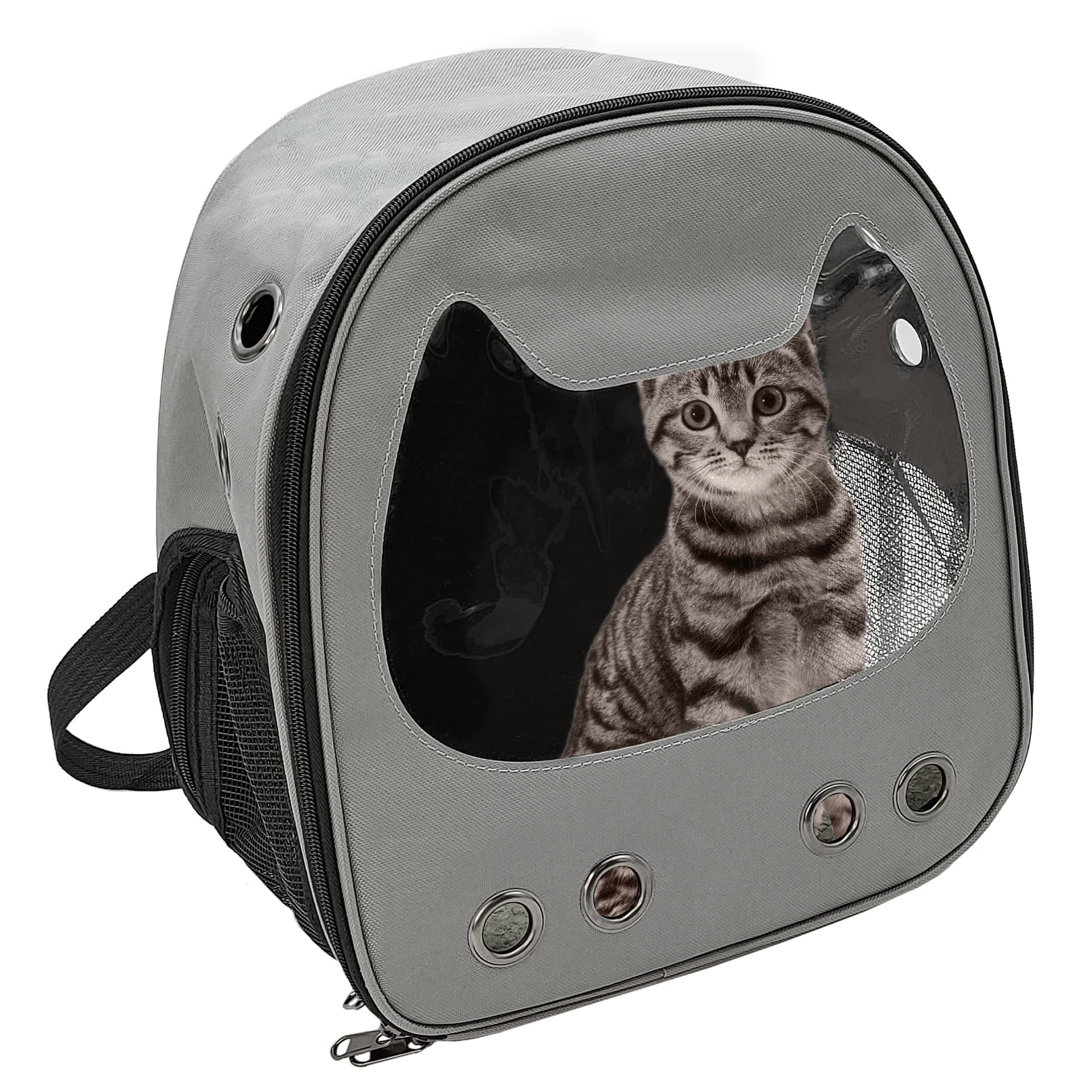 kathson Cat Carrier Backpack, Cat Travel Bag, Pet Backpack Carrier for Kitten Puppy Small Dogs up to 14lbs, Designed for Hiking Walking Outdoor Use(Grey)