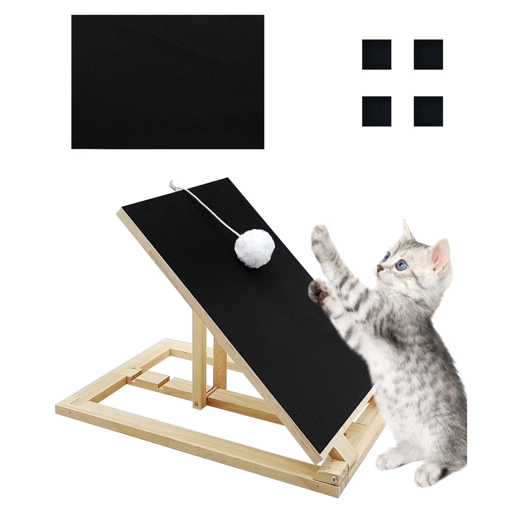 Sandpaper Ramp kathson Cat Nail File Scratcher Board with Ramp, Tilted Cats Scratching ...