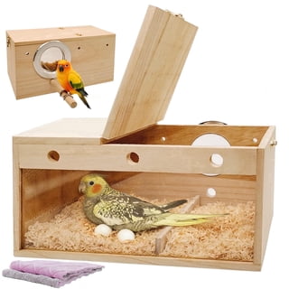 Kathson Parakeet Nesting Box, Transparent Parrot Breeding Mating House, Bird Cage Nest Box for Cockatiel, Budgie, Lovebirds, Conure, Finch, Canary