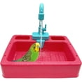 thumbnail image 1 of kathson Parrot Bathtub Bird Automatic Bathtub with Faucet Multifunctional Parakeet Shower Box Bird Bathing Tub Pool Toy with Fountain for Small Medium Birds Cockatiel Lovebird Budgie（Red-Orange）, 1 of 9