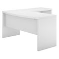 thumbnail image 1 of kathy Ireland Echo Bow Front L Shaped Wood Desk in Pure White, 1 of 4