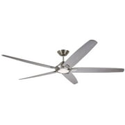 kathy ireland HOME by Luminance Dorian Eco 72-in Brushed Steel LED Indoor Ceiling Fan with Light Wall-mounted 5-Blade CF515TM72BS