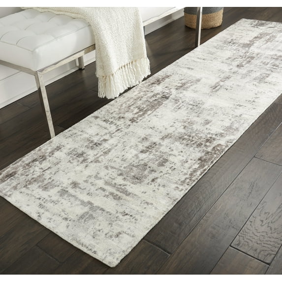 kathy ireland Home Safari Dreams Abstract Ivory/Grey 2'3" x 8' Area Rug, (2x8)