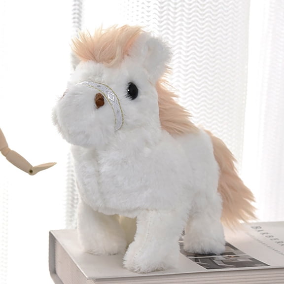 katior Walking Pony Toy Plush Interactive Pony Electric Plush Pet Toy with Sound Stuffed Animal Christmas Birthday Gifts for Kids Toddlers