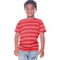 thumbnail image 1 of Kavio TJP0605 Toddlers Striped Jersey Crew Neck Short Sleeve Tee-StripedHeather/Red-4T, 1 of 2