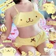kawaii anime Kittys Kuromi Mymelody Onpompurin winter warm plush priming pajamas loungewear suit Christmas birthday present