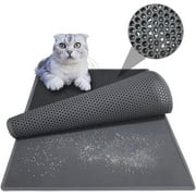 kaxionage Cat Litter Mat, 30 X 24 Inch Kitty Litter Mat ,Cat Mat with Honeycomb Foldable Double Layer Litter Mat Design