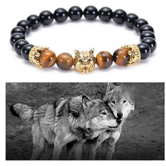 kayannuo Black Wolf's Head Bracelet Reflects Temperament More Black Bracelet