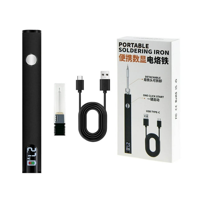 kayannuo 5 Pcs USB-C Soldering Iron Kit - 60W Adjustable Temperature with LED Display for Electronics Repair (510 Connector & 3 Tips Included)
