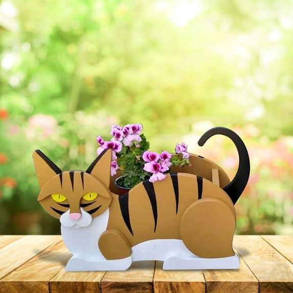 kayannuo Cute Cat Shape Garden Flower Pot Plant Planting Pot Garden Decoration