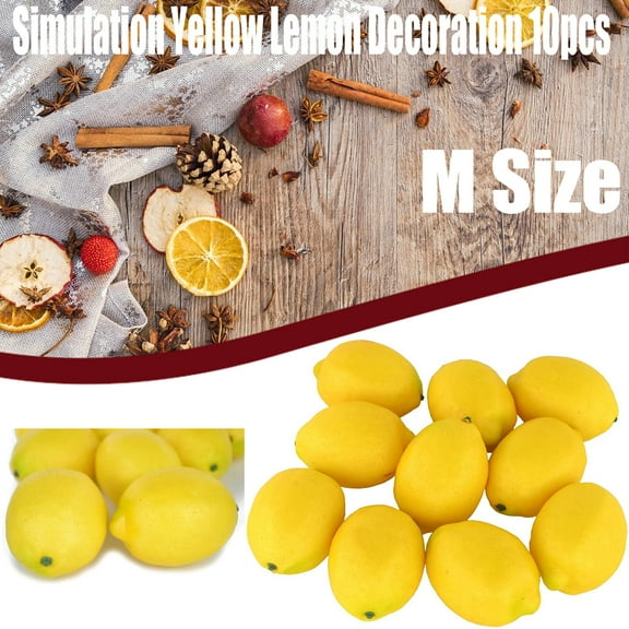 kayannuo Fake Fruit Home Decoration Artificial Lifelike Simulation Yellow Lemon 10pcs Set